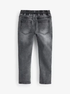 Grijs - Jeans met stretch en elastische taille (3-16 jr)
