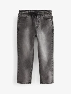 Grijs - Jeans met stretch en elastische taille (3-16 jr)