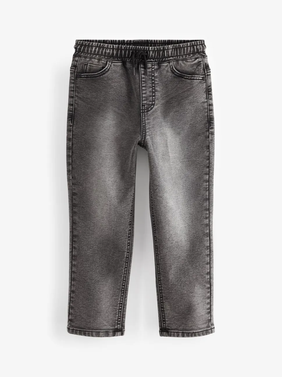 Grijs - Jeans met stretch en elastische taille (3-16 jr)