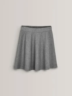 Grijs - Jersey stretch school skater rok met elastische taille (3 - 17 jr)