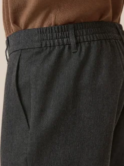 Grijs - Joggingbroek met elastische tailleband en effen voorkant