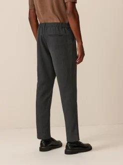 Grijs - Joggingbroek met elastische tailleband en effen voorkant