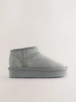 Grijs - Lage schoenen mini warmgevoerde waterafstotende suède Boots