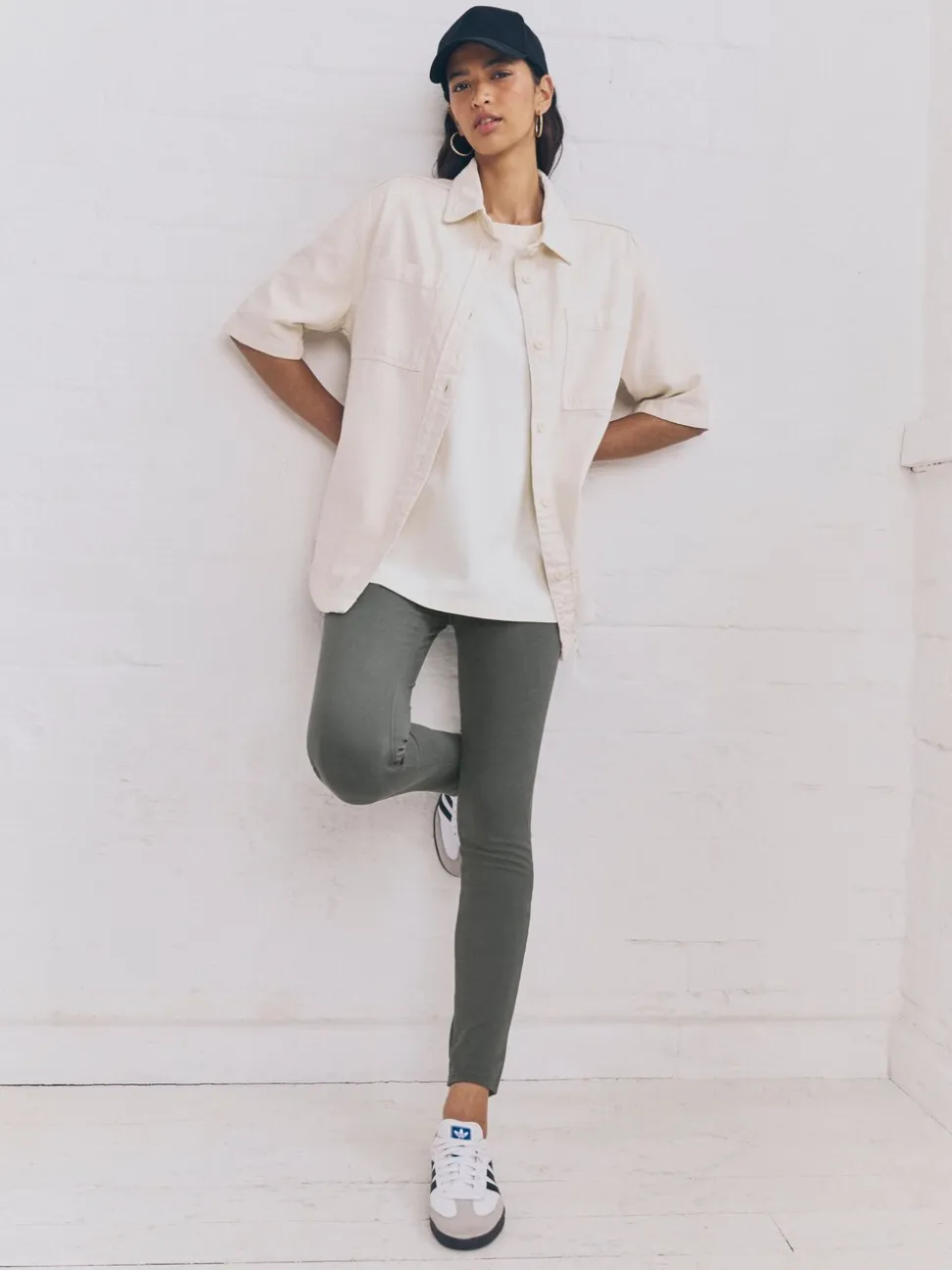 Grijs - Lange jersey denim leggings