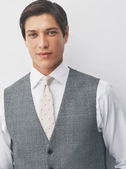Grijs - Merino Wool Blend Suit Waistcoat