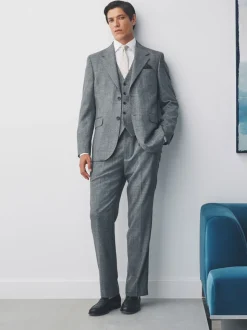 Grijs - Merino Wool Blend Suit Waistcoat