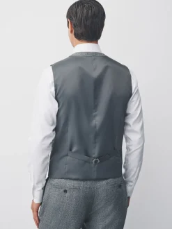 Grijs - Merino Wool Blend Suit Waistcoat
