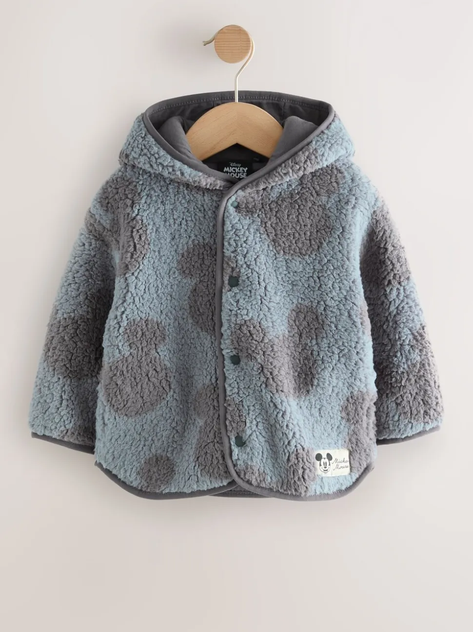 Grijs - Mickey Mouse fleece Jack met ritssluiting en Met capuchon (3mnd -8jr)