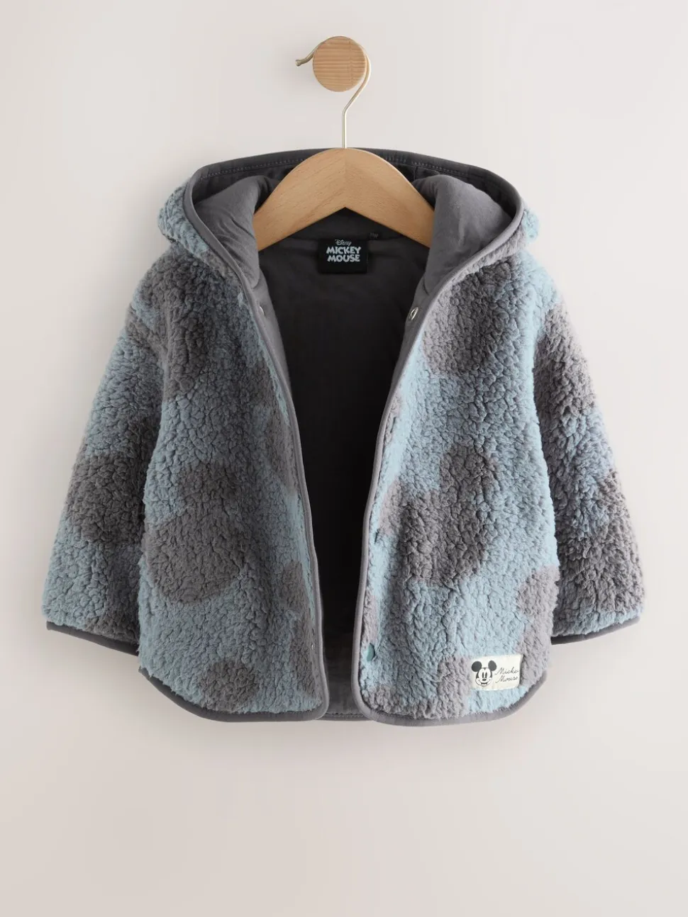 Grijs - Mickey Mouse fleece Jack met ritssluiting en Met capuchon (3mnd -8jr)
