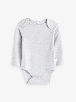 Grijs - MORI Lange Mouw Envelope Hals Bodysuit