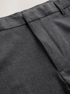 Grijs - Normale Pasvorm - Signature - 100% Wollen broek met Motion Flex-tailleband