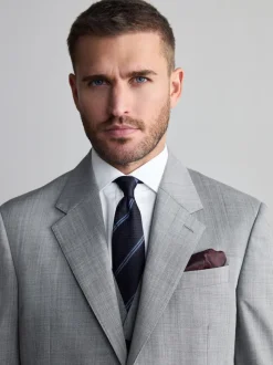Grijs - Regular Fit Signature Nova Fides 100% Italian Wool Suit Jacket