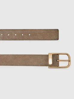 Grijs - Reiss Iyla leren riem met halve gesp