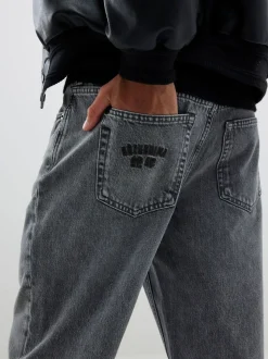 Grijs - River Island Loose Fit Washed Jeans