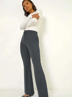Grijs - Roman Long Bootcut Stretch Trousers