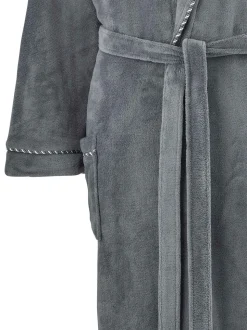 Grijs - Savile Row Company Lightweight Soft Fleece Rope Edge Dressing Gown