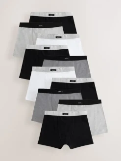 Grijs - Set van 10 boxershorts met zachte tailleband (2-16 jr)