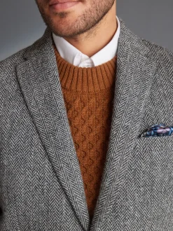 Grijs - Signature - Harris tweed Britse wollen blazer