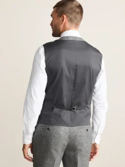 Grijs - Signature Abraham Moon 100% British Wool Donegal Suit Waistcoat