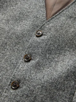 Grijs - Signature Abraham Moon 100% British Wool Donegal Suit Waistcoat