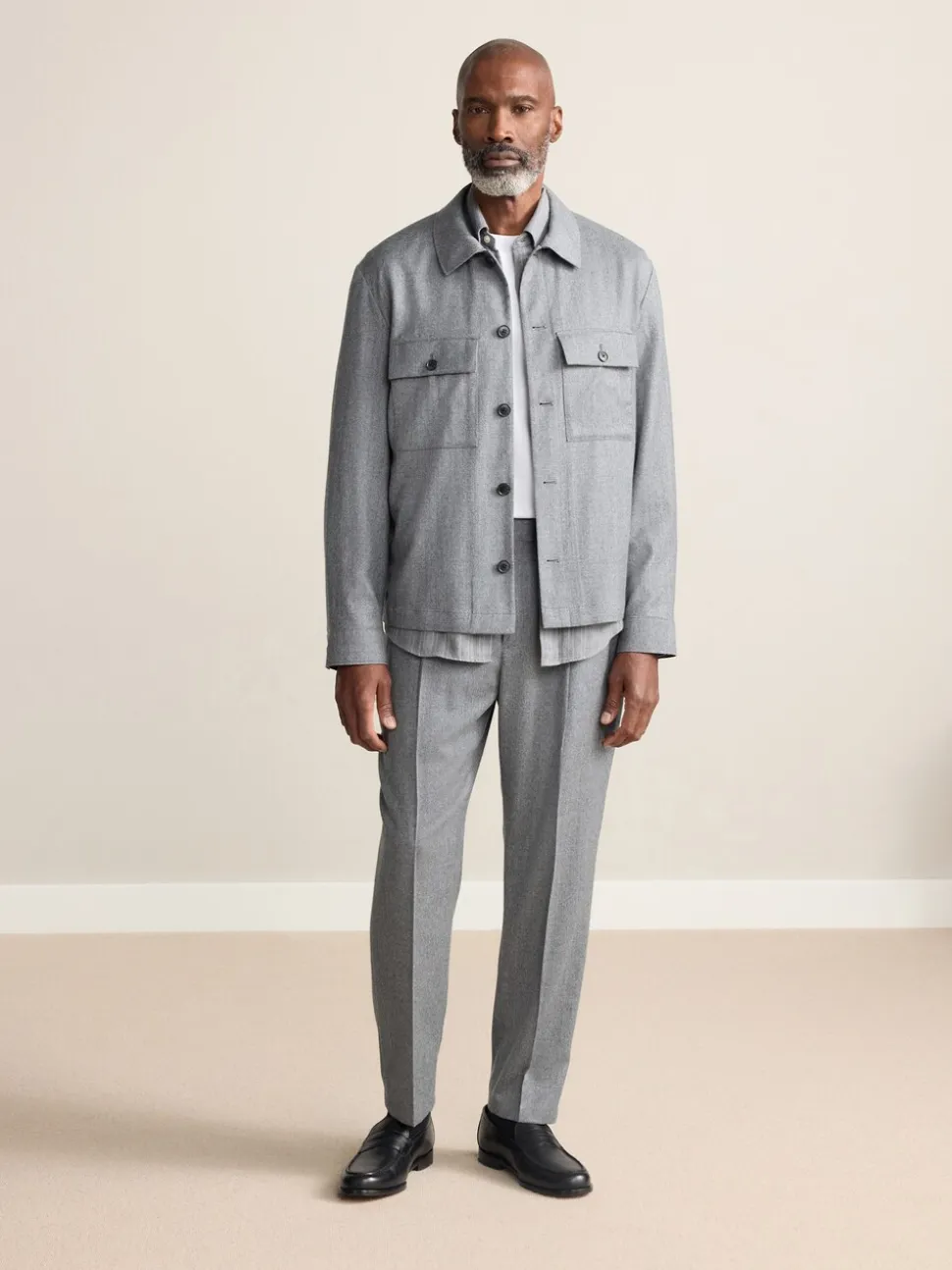 Grijs - Signature Regular Tapered 100% REDA Marino Wool Smart Trousers With Elasticated Back