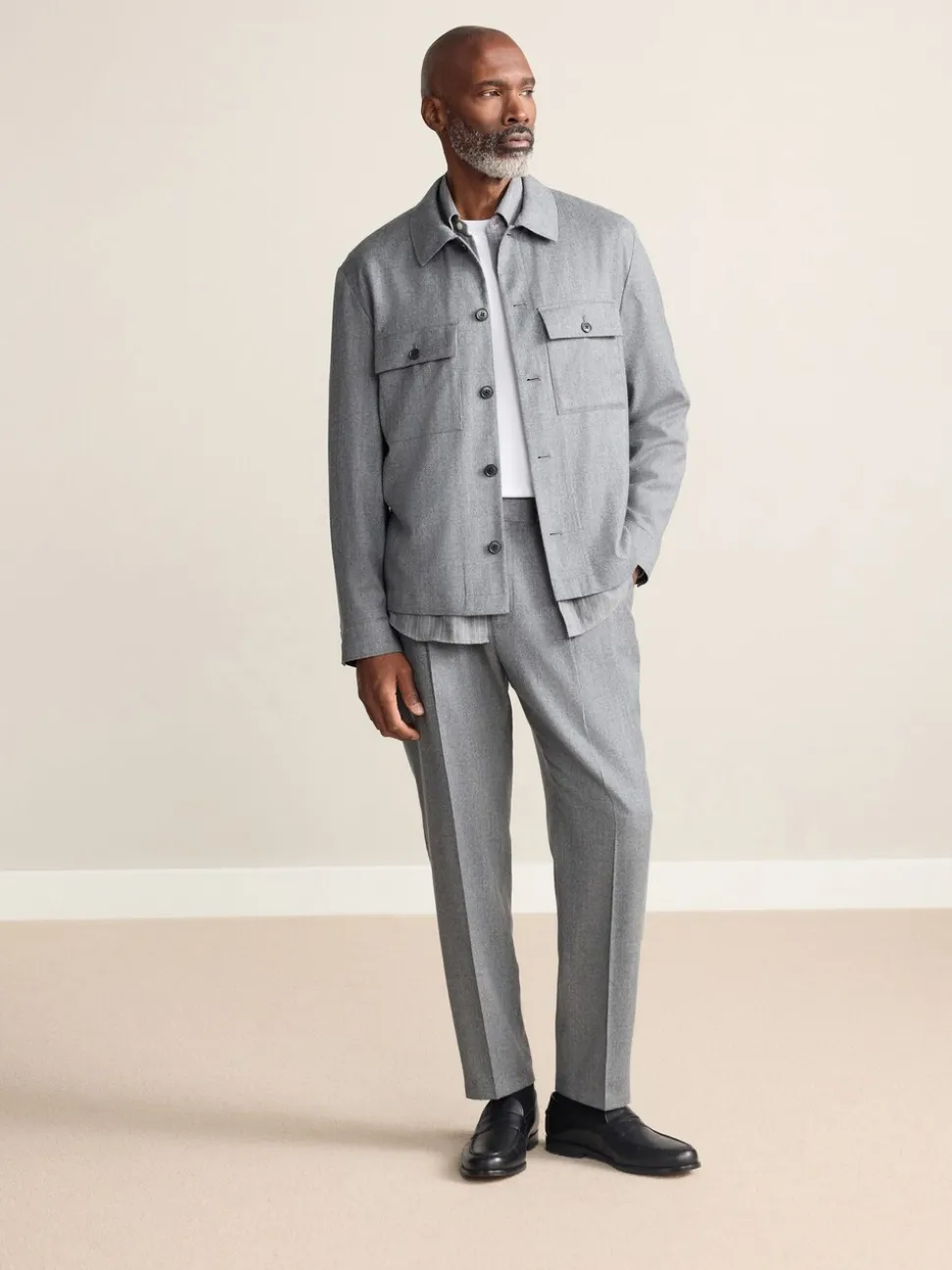 Grijs - Signature Regular Tapered 100% REDA Marino Wool Smart Trousers With Elasticated Back