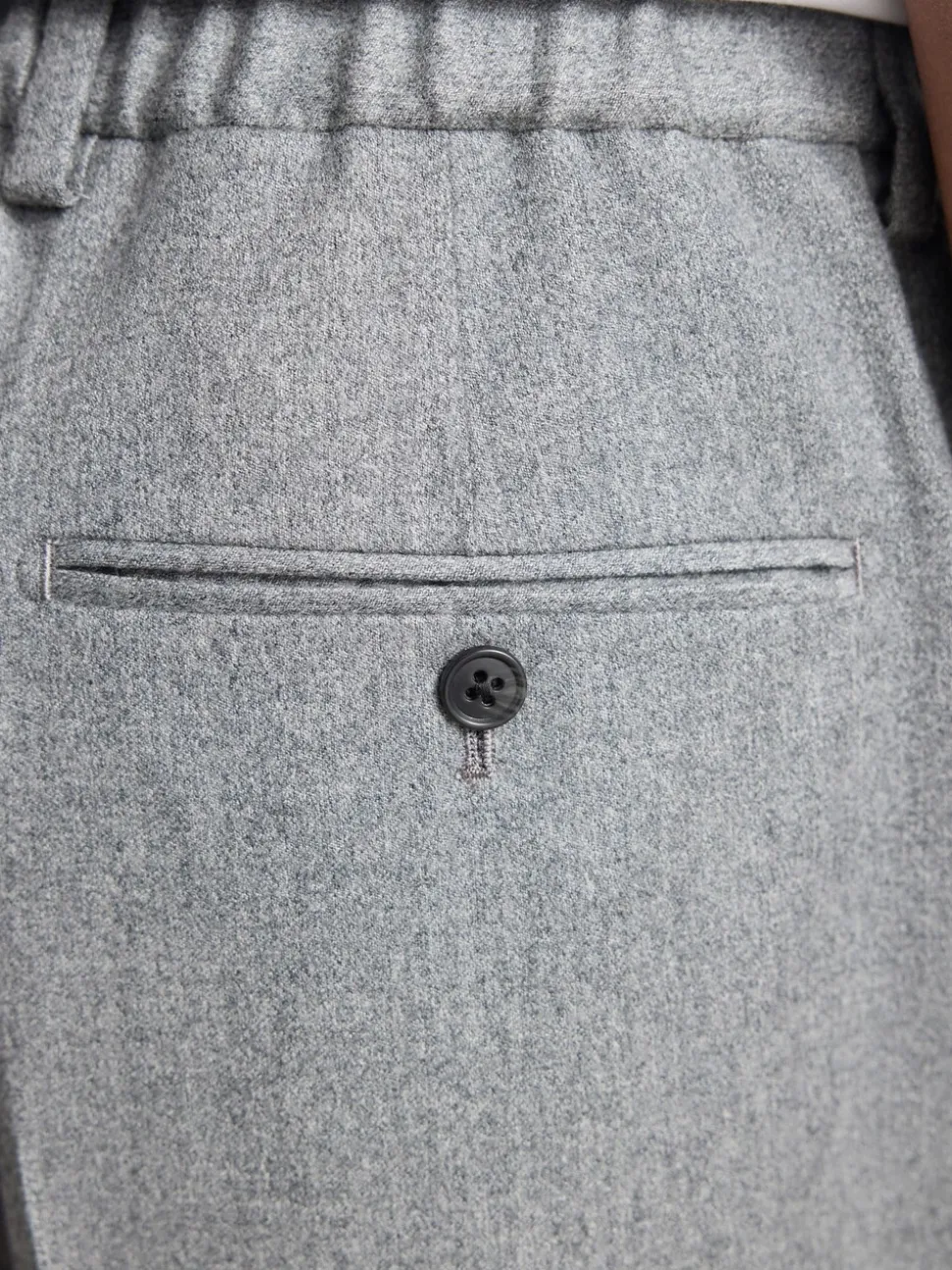 Grijs - Signature Regular Tapered 100% REDA Marino Wool Smart Trousers With Elasticated Back