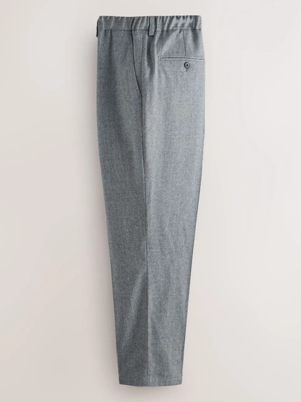 Grijs - Signature Regular Tapered 100% REDA Marino Wool Smart Trousers With Elasticated Back
