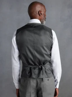Grijs - Signature Zignone flanellen gilet van Italiaanse wol-kasjmier blend