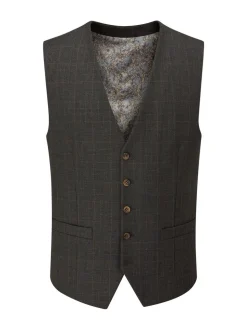 Grijs - Skopes Elijah Suit Check Waistcoat