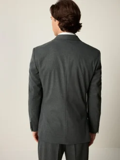 Grijs - Slim-fit flanellen colbert
