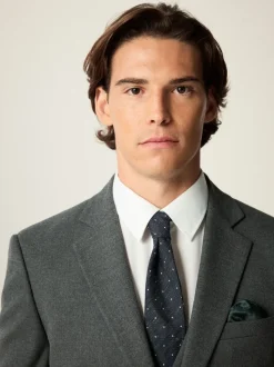 Grijs - Slim-fit flanellen colbert