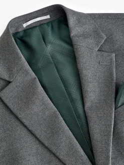 Grijs - Slim-fit flanellen colbert