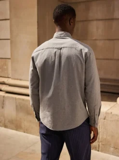 Grijs - Soft Touch Oxford Long Sleeve Shirt