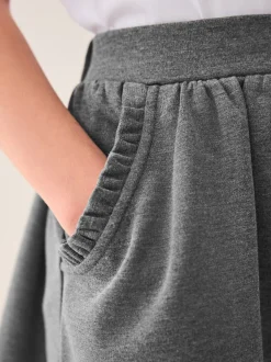 Grijs - Stretchy schoolrok met elastische tailleband (3 - 16 jr)