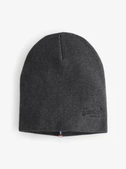 Grijs - Superdry gebreide beanie-muts met Essential-logo