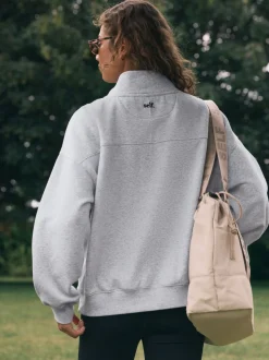 Grijs - Sweatshirt met korte rits