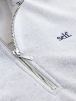 Grijs - Sweatshirt met korte rits