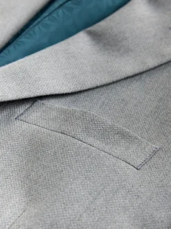 Grijs - Tailored fit - Kostuum met textuur: colbert