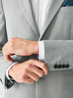 Grijs - Tailored fit - Kostuum met textuur: colbert
