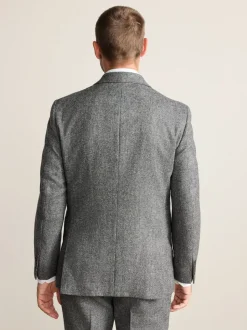 Grijs - Tailored Fit Signature Abraham Moon 100% British Wool Donegal Suit Jacket