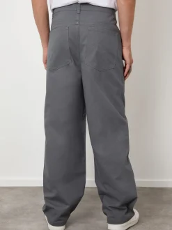 Grijs - Threadbare Baggy Fit 5 Pocket Chino Trousers