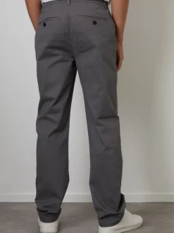 Grijs - Threadbare Chino met rechte pijpen en stretchy tailleband