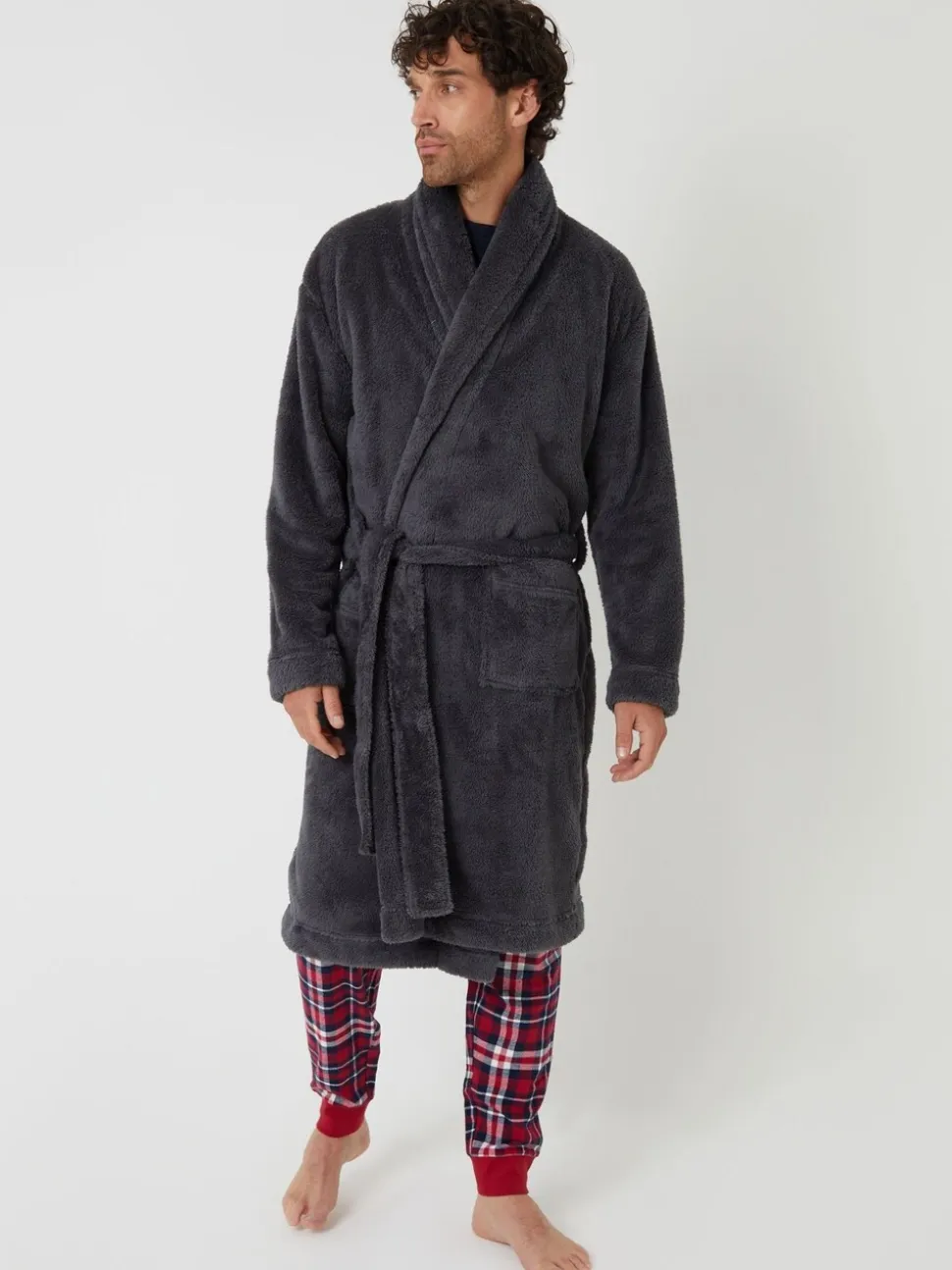 Grijs - Threadbare Cosy Borg Dressing Gown