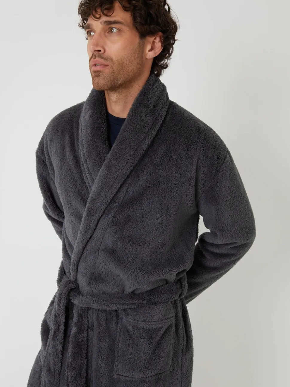 Grijs - Threadbare Cosy Borg Dressing Gown