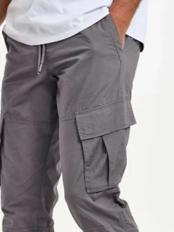 Grijs - Threadbare slim-fit cargobroek met boorden en 100% katoen