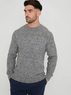 Grijs - Threadbare trui met raglanmouwen en ronde hals