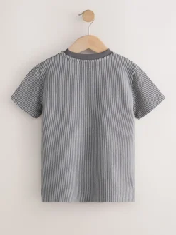 Grijs - T-shirt met korte mouwen en textuur (3-16jr)