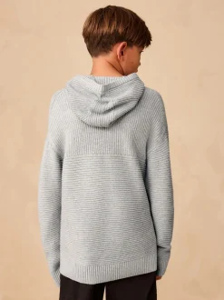 Grijs - Utility gebreide hoodie (3-16jr)