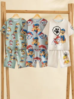 Grijs - Vanilla Underground Bluey Boys Multicoloured Multi Character Multi-Pack of 2 Short Sleeve Short Leg Pyjama Set